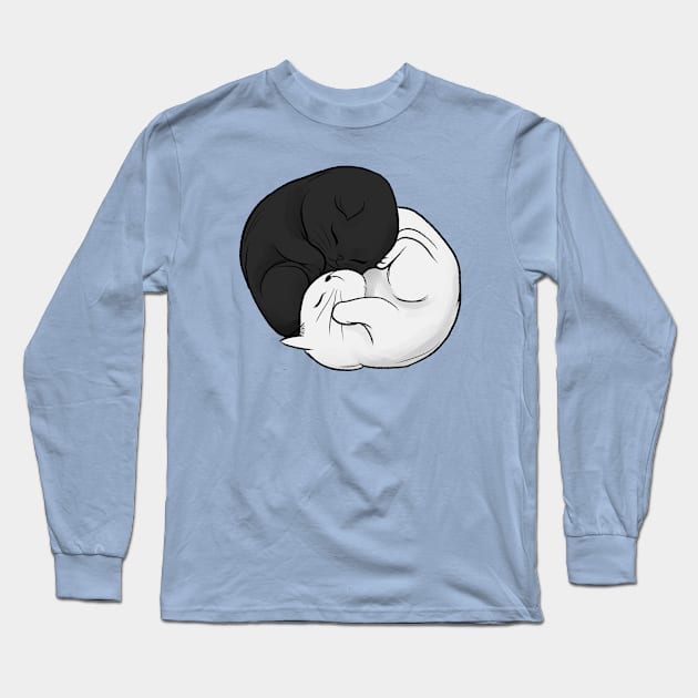 Cit Cat (Yinyang cute Cats) Long Sleeve T-Shirt by Elsieartwork